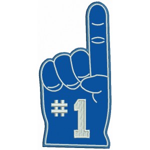 Number One Fan Finger Sports Applique Machine Embroidery Design Digitized Pattern